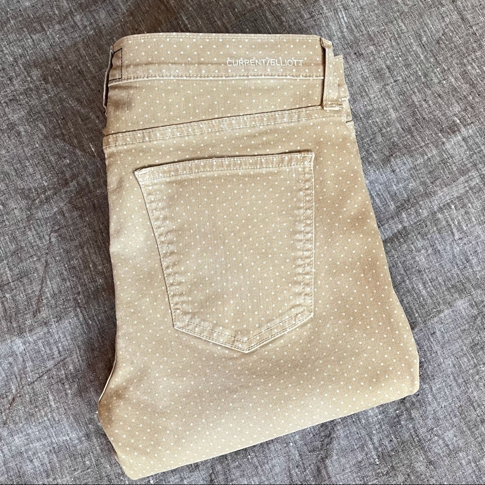 Current Elliott Haystack Tan Polka Dot Jeans - image 4